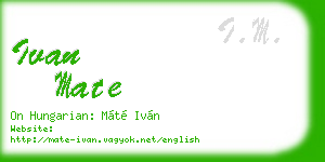 ivan mate business card
